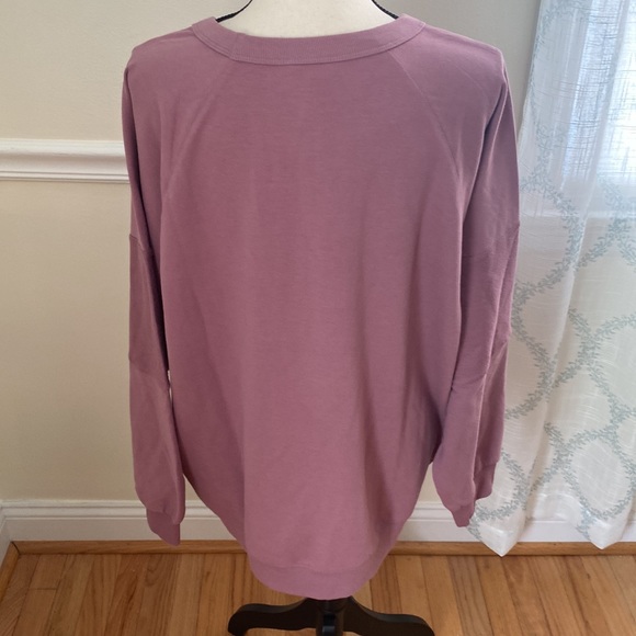 Eddie Bauer Mauve Raglan Crew French Terry long sleeve top Size XL NWT - Picture 5 of 13